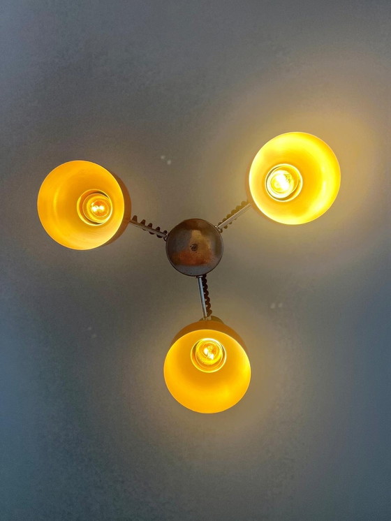 Image 1 of Seventies Pendant Lamp Orange Directional Spotlights Napako Czech Republic