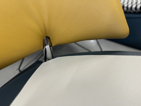 Image 1 of Fauteuil Leolux Pallone vert jaune gris cuir