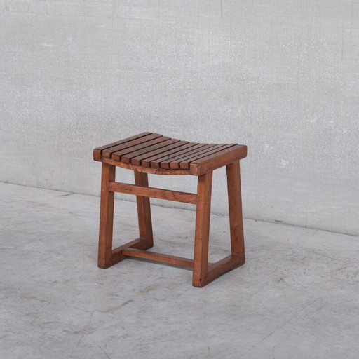 2x Chandigarh vintage teak stools Pj-011029