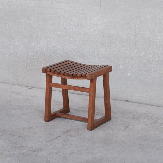 Image 1 of 2x Chandigarh vintage teak stools Pj-011029