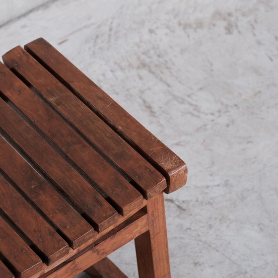 Image 1 of 2x Chandigarh vintage teak stools Pj-011029