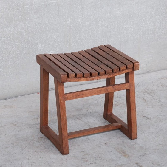 Image 1 of 2x Chandigarh vintage teak stools Pj-011029