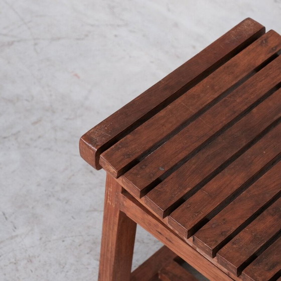 Image 1 of 2x Chandigarh vintage teak stools Pj-011029