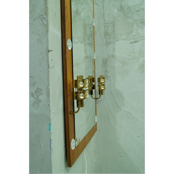 Image 1 of Specchio vintage in teak e cristallo di Erik Höglund per Eriksmalaglas, Svezia, anni '60