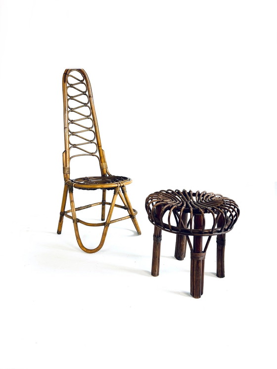 Image 1 of Sedia in bambù e rattan anni &#39;60