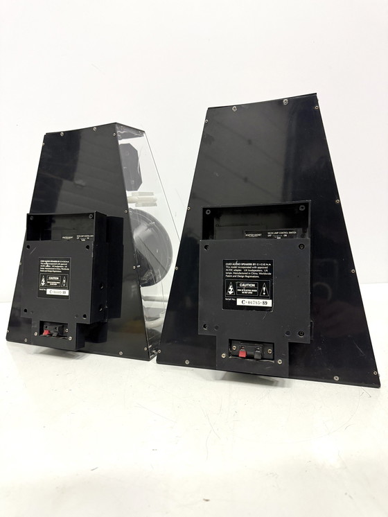 スピーカー・ウーファー CLEO AUDIO SPEAKERS by CICENA Cicena - Cleo Pink & Blue Neon Stereo Speakers (2) in United