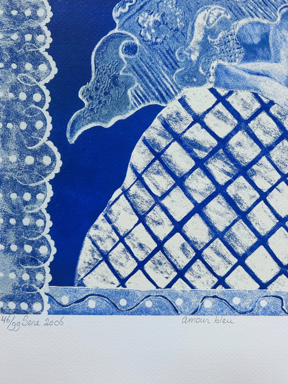 Image 1 of Sérigraphie Cecile de Bruijn - L'amour bleu