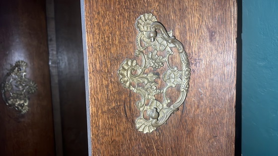 Image 1 of Antique Dutch Cabinet With Black crest