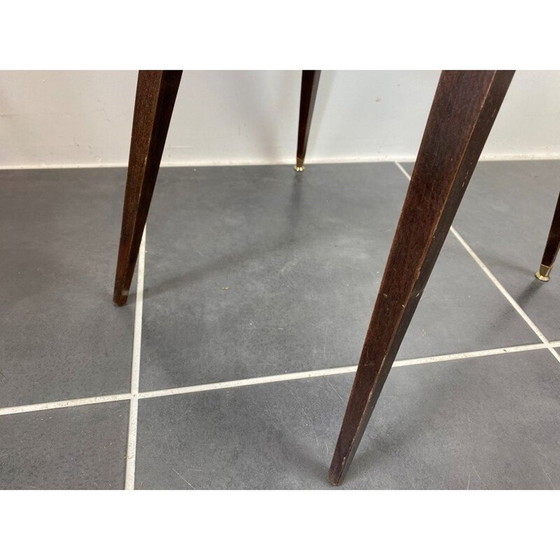 Image 1 of Sedia a botte beige vintage con gambe a compasso, 1960