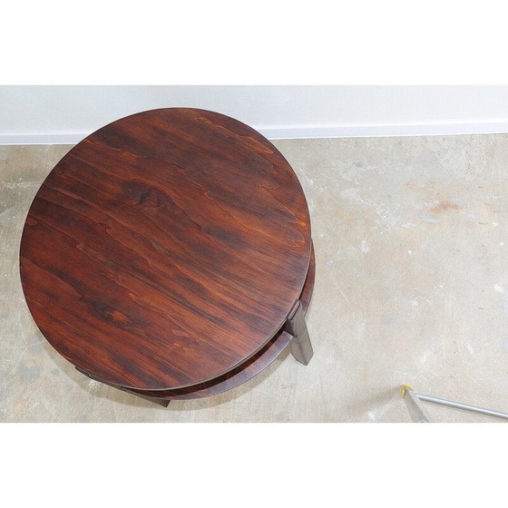 Image 1 of Vintage round pine coffee table, Czechoslovakia 1970