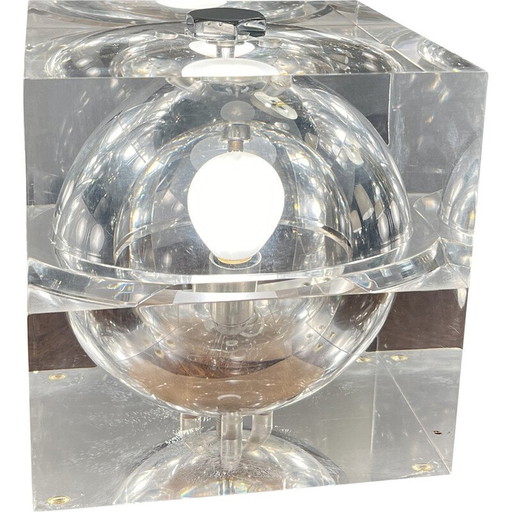 Vintage Cubosfera lamp in plexiglass by Alessandro Mendini, 1970