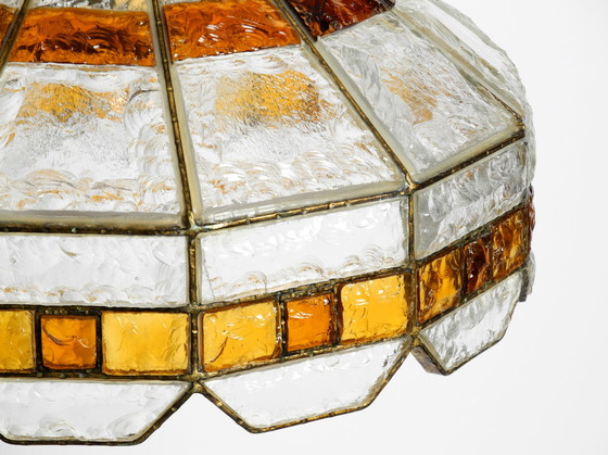 Image 1 of Large heavy 1960s Italian PoliArte glass ceiling lamp 