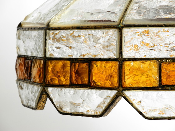 Image 1 of Large heavy 1960s Italian PoliArte glass ceiling lamp 