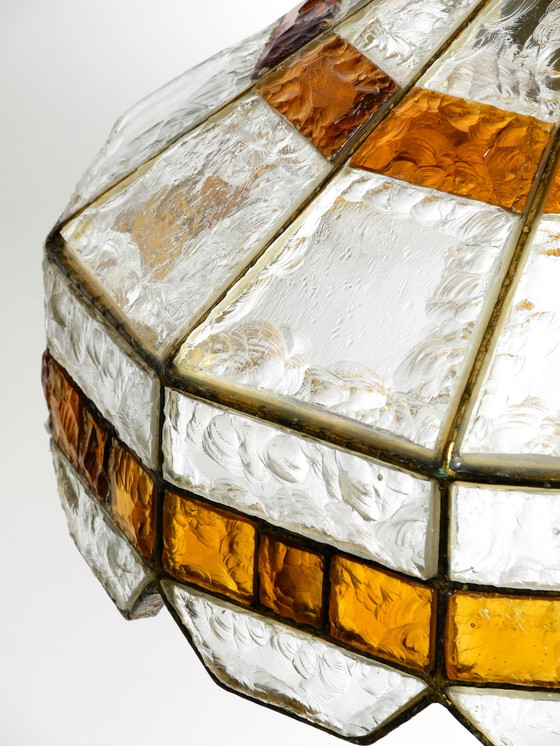 Image 1 of Large heavy 1960s Italian PoliArte glass ceiling lamp 