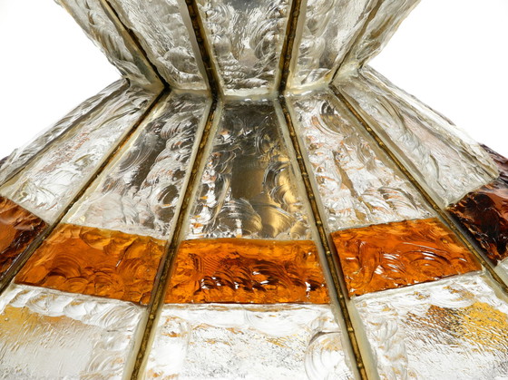 Image 1 of Large heavy 1960s Italian PoliArte glass ceiling lamp 