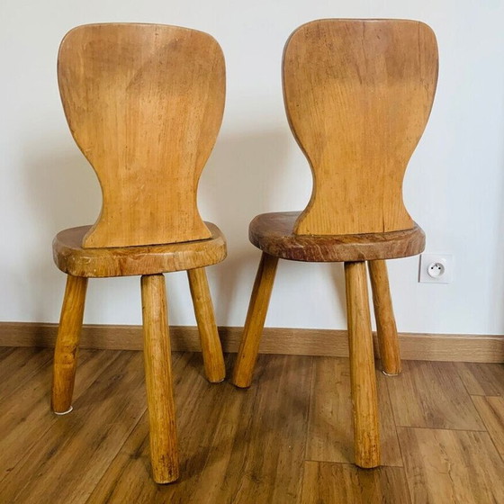 Image 1 of Pair of vintage Brutalist tripod chairs