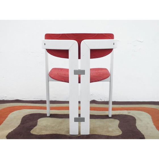 Image 1 of Vintage Chairs Pozzi optic textile orange Augusto Savini Pamplona Italy 1965