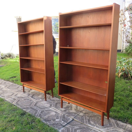 Image 1 of Pair of vintage teak bookcases by Johannes Sorth, Denmark 1960