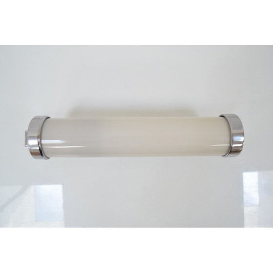 Image 1 of Vintage bauhaus tubular wall lamp in glass and chrome, Czechoslovakia 1930