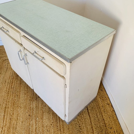 Image 1 of Vintage wood and formica sideboard