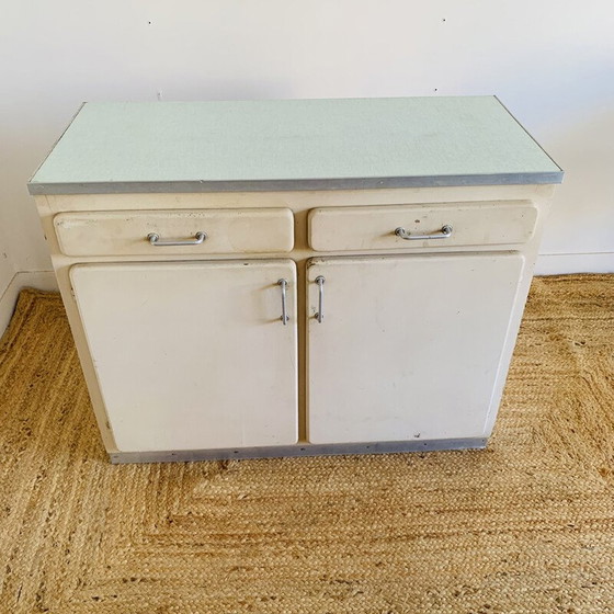 Image 1 of Vintage wood and formica sideboard