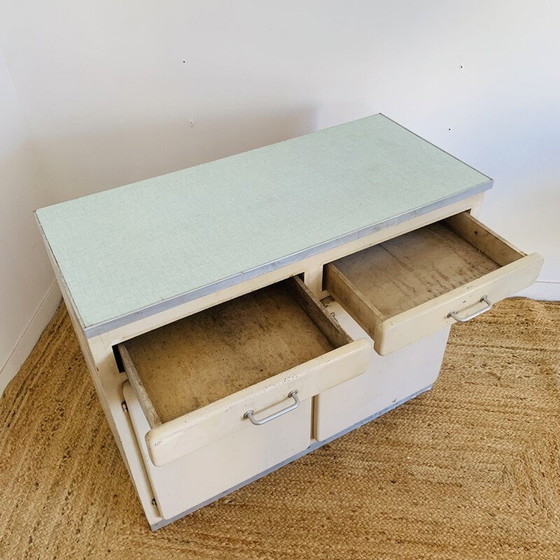 Image 1 of Vintage wood and formica sideboard