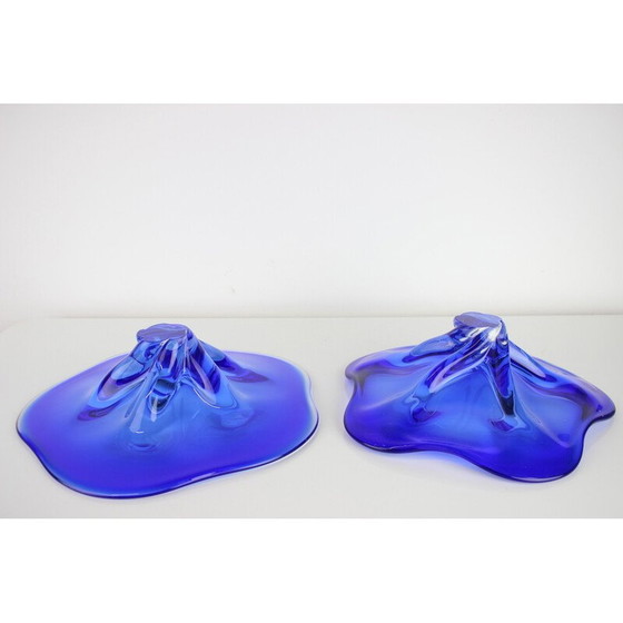 Image 1 of Pair of vintage art glass bowls by Josef Hospodka for Chribska Glassworks, Czechoslovakia 1960s
