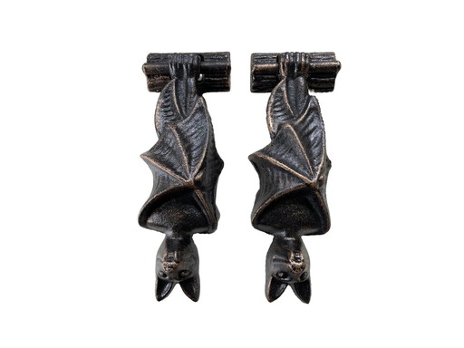 Set Of Two Cast Iron Bat Door Knockers