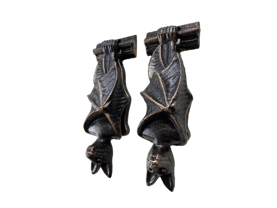 Image 1 of Set Of Two Cast Iron Bat Door Knockers