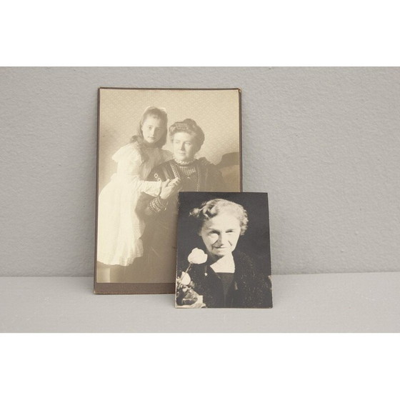 Image 1 of Vintage girl portrait in stucco frame, southern Germany 1900