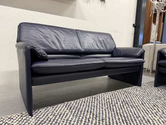 Image 1 of Leolux Bora Beta Sofa 2.5 Seater Blue Leather