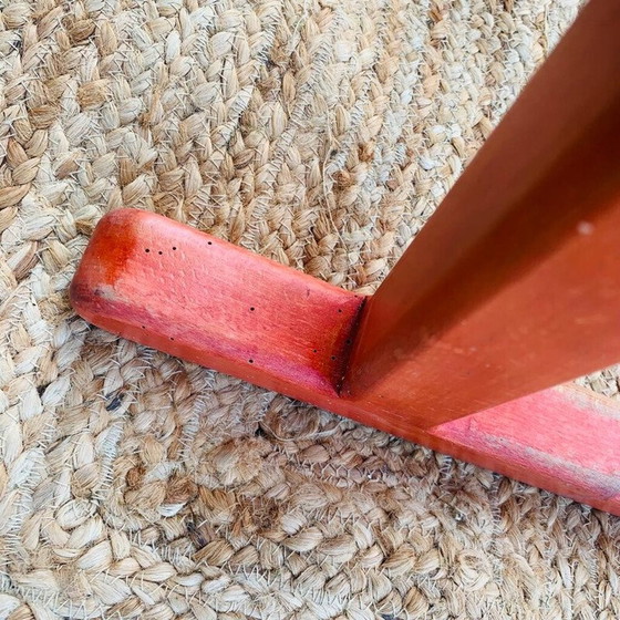 Image 1 of Set di 4 sedie rosse in legno vintage