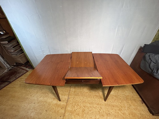 Image 1 of Mid Century Retro Vintage Teak Extending Dining Table By Elliots Of Newbury 1960