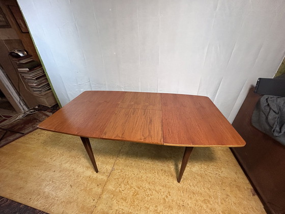 Image 1 of Mid Century Retro Vintage Teak Extending Dining Table By Elliots Of Newbury 1960