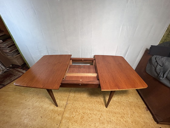 Image 1 of Mid Century Retro Vintage Teak Extending Dining Table By Elliots Of Newbury 1960