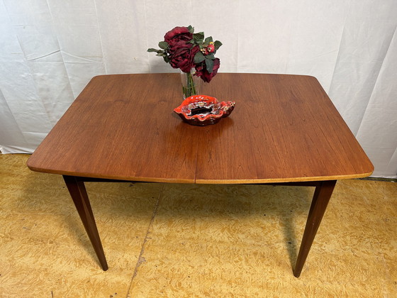 Image 1 of Mid Century Retro Vintage Teak Extending Dining Table By Elliots Of Newbury 1960