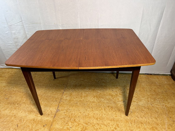 Image 1 of Mid Century Retro Vintage Teak Extending Dining Table By Elliots Of Newbury 1960