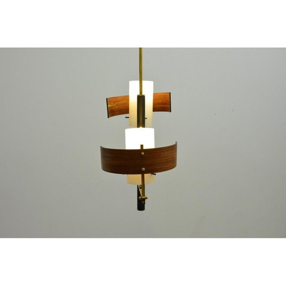 Image 1 of Lampadario vintage scandinavo in teak, anni '60