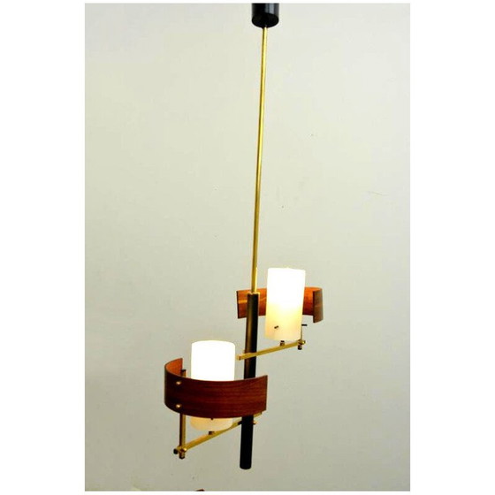 Image 1 of Lampadario vintage scandinavo in teak, anni '60