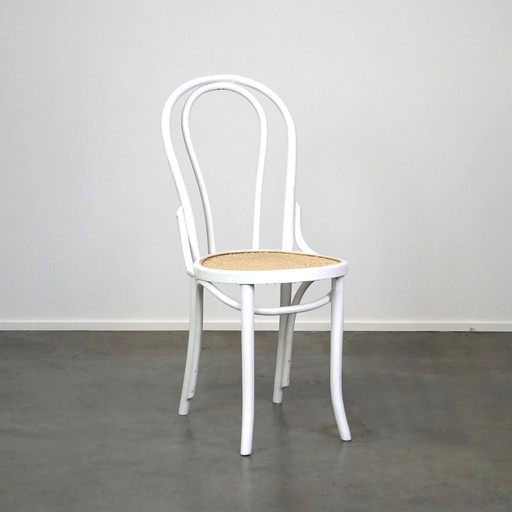 White painted original Thonet chair model no. 18