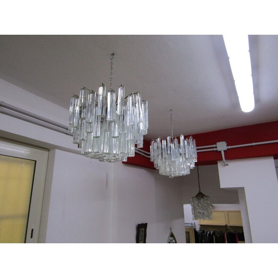 Image 1 of Coppia di lampadari trilobati Venini d'epoca, 1970