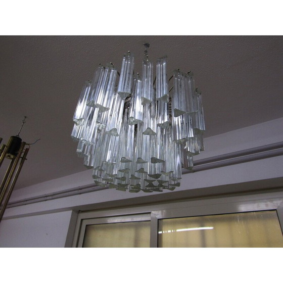 Image 1 of Coppia di lampadari trilobati Venini d'epoca, 1970