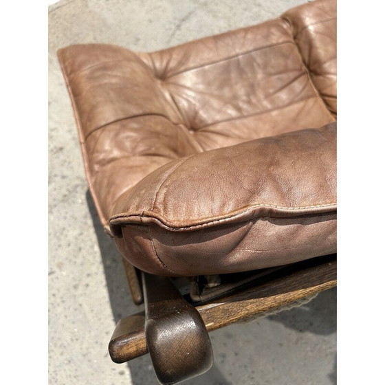 Image 1 of Vintage 2-seater elm sofa with rope seam, Germany 1960