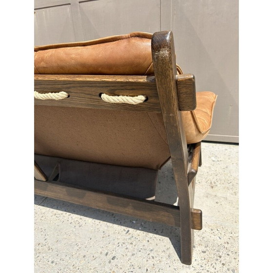 Image 1 of Vintage 2-seater elm sofa with rope seam, Germany 1960