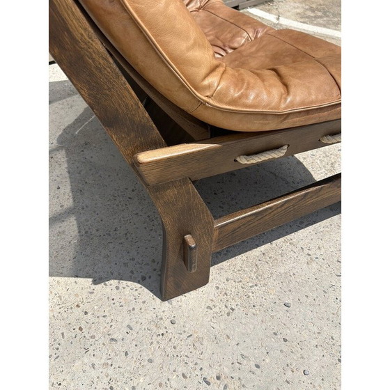 Image 1 of Vintage 2-seater elm sofa with rope seam, Germany 1960