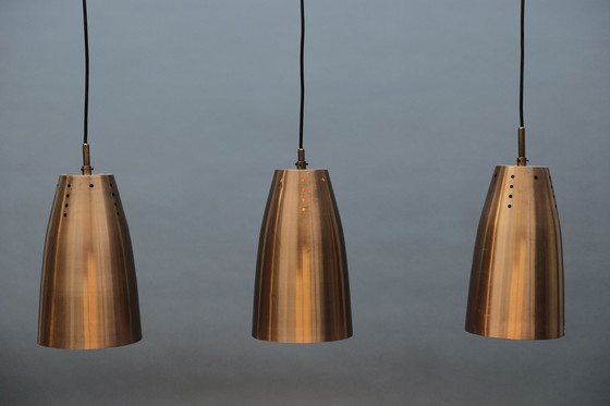 Image 1 of 3x Mid-Century copper church ceiling lamps