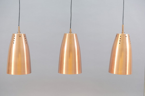 Image 1 of 3x Mid-Century copper church ceiling lamps