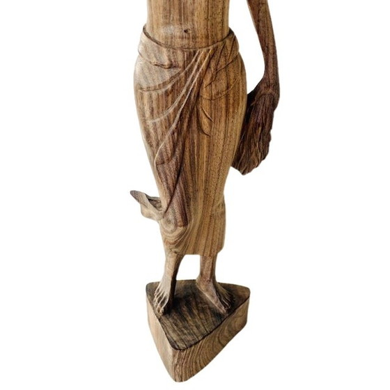 Image 1 of Balinese woman statue wood carving statue Indonesia