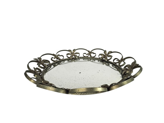 Image 1 of DeKnudt - Espejo de sol - Dorado - Cristal - Metal - Estilo Hollywood Regency - Años 70