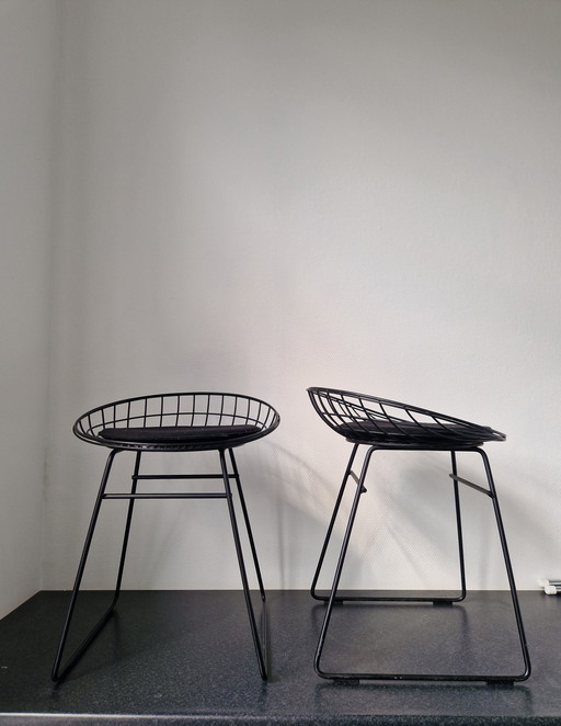 2X Pastoe Km05 Wire Stool Cees Braakman Includes Cushion